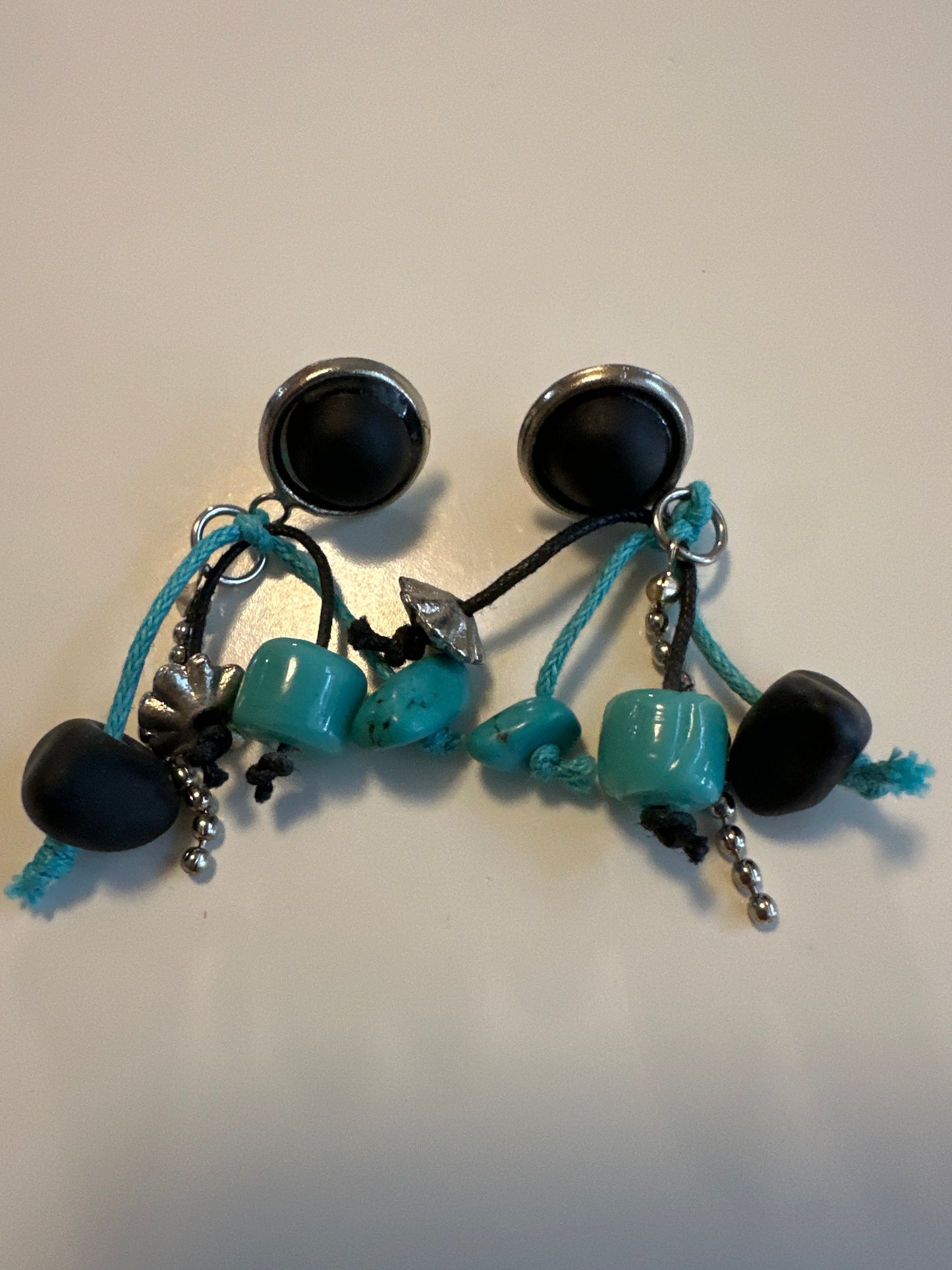 LAF 9 Turquoise and Black Earrings