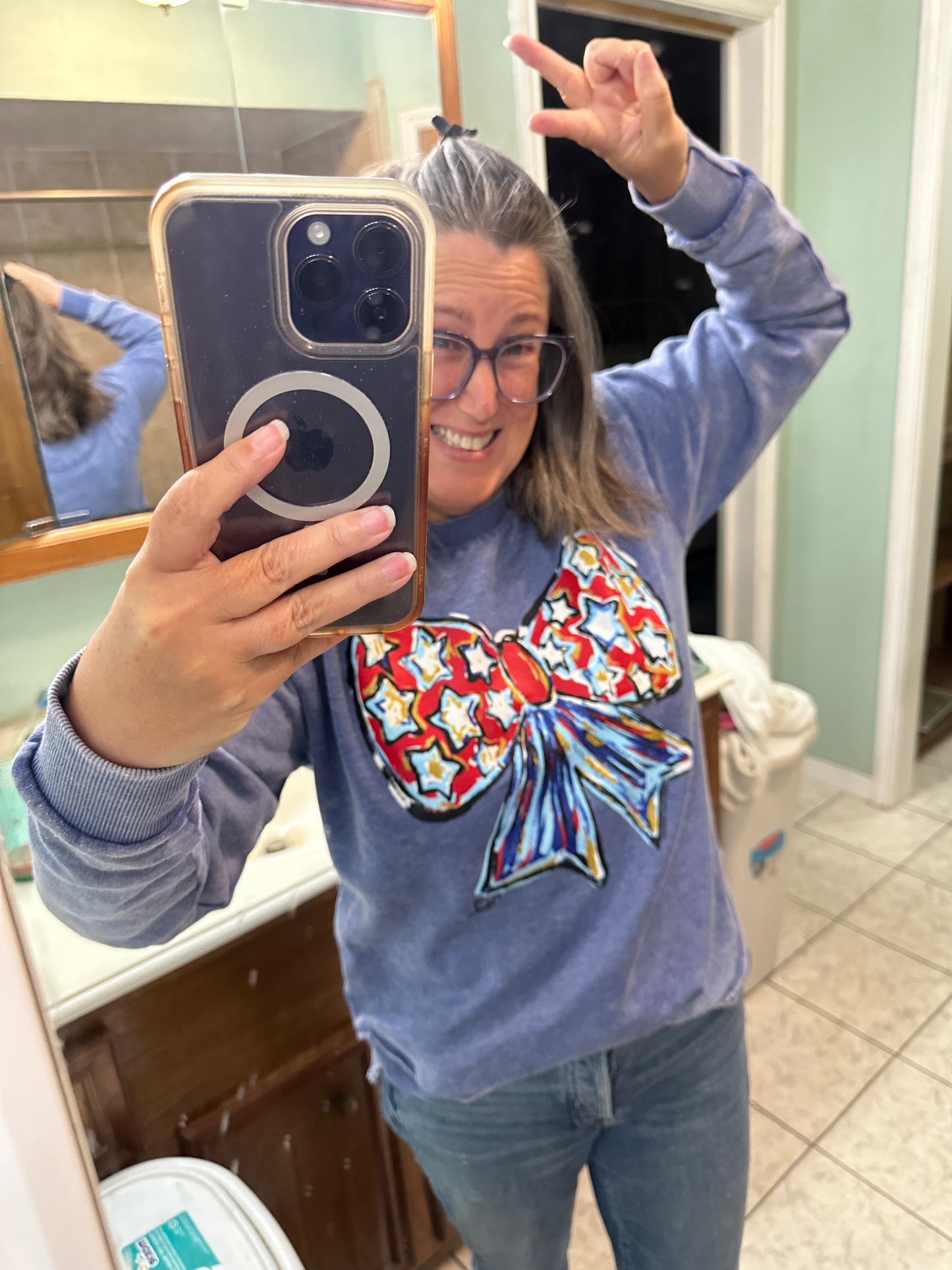 Patriotic Bow Sweatshirt