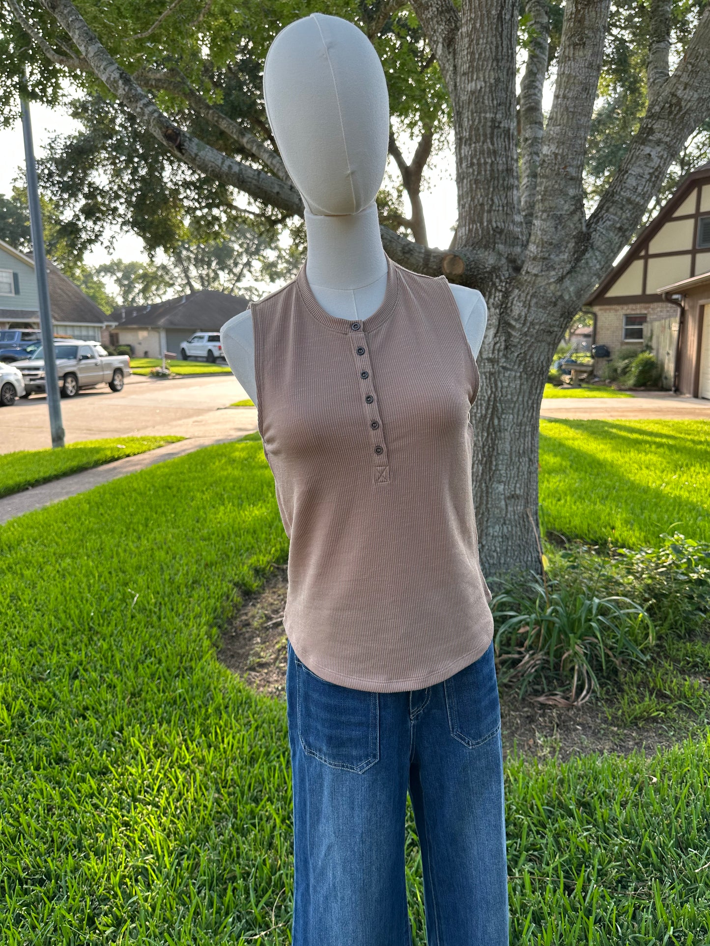 Biddy Henley Tank Top