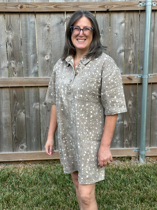 Annalee Deer Print Dress