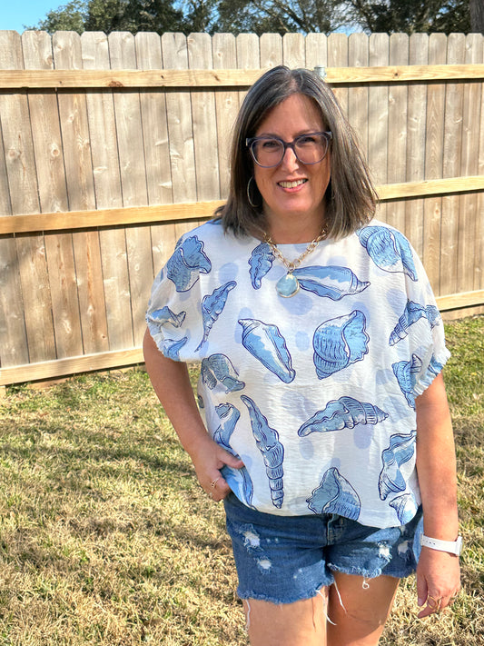 Sandie Shell Print Top