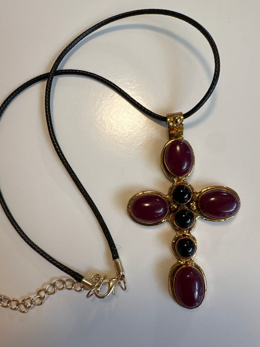 LAF 2 Medium Beaded Cross Necklace