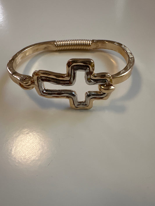 APG 9 Gold and Silver Cross Bracelet