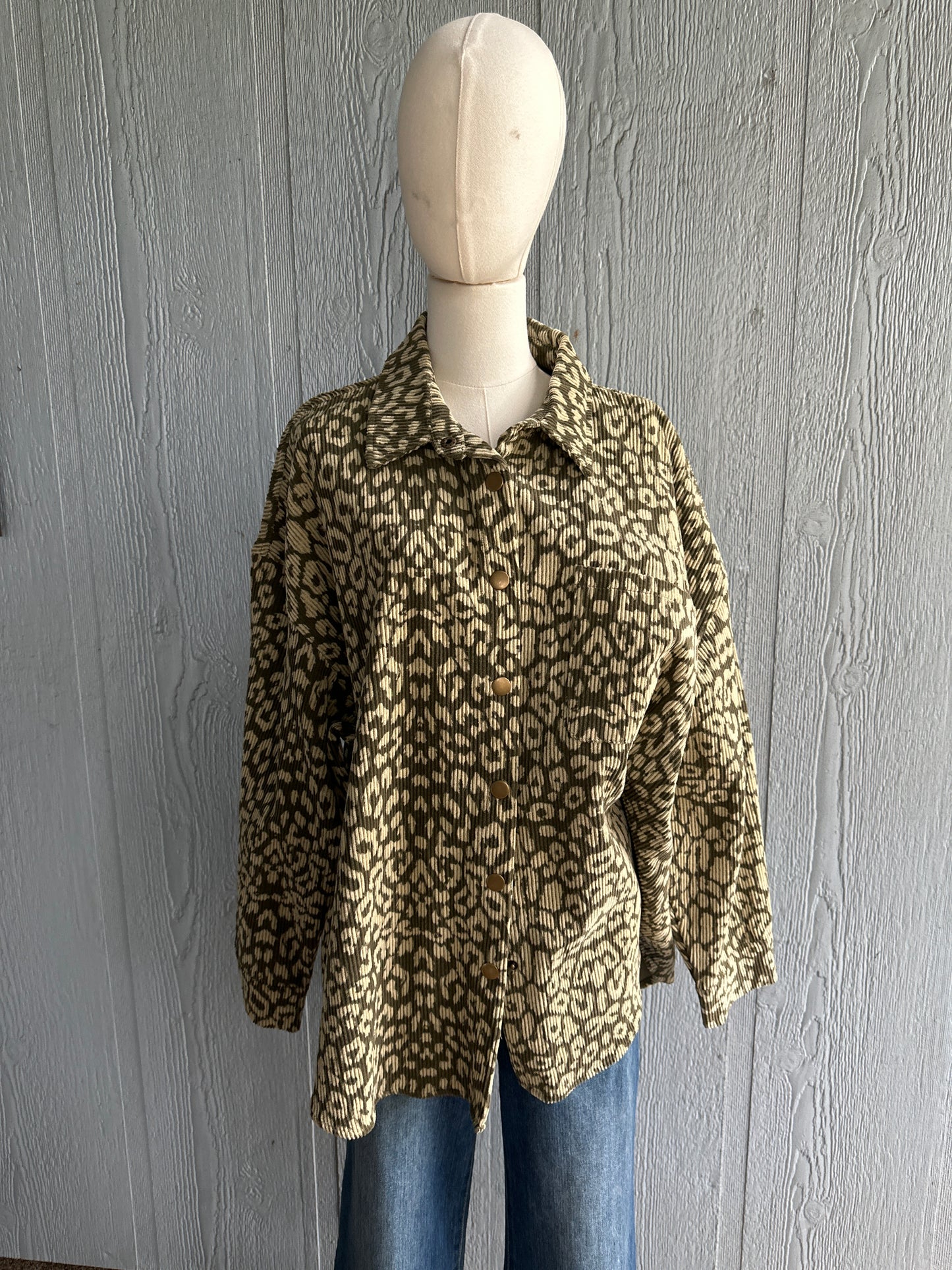 Peggy Olive and Cream corduroy jacket