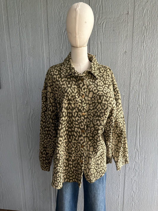 Peggy Olive and Cream corduroy jacket