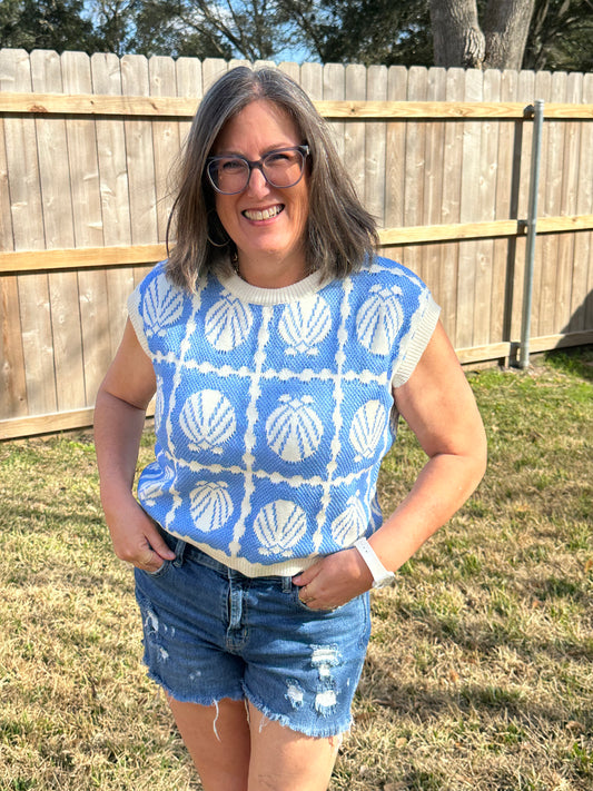 Gidget Cap Sleeve Seashell Sweater