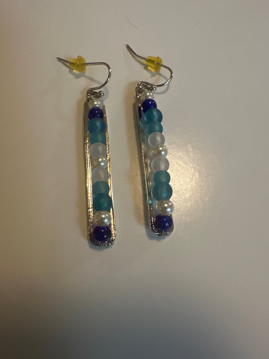LAF 13 Silver Earrings with Pearls and Beads