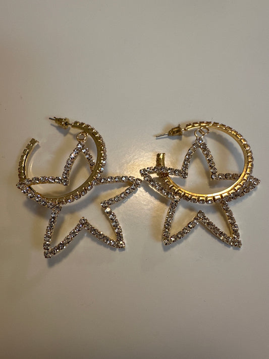 ATG 3 Star Rhinestone Earrings