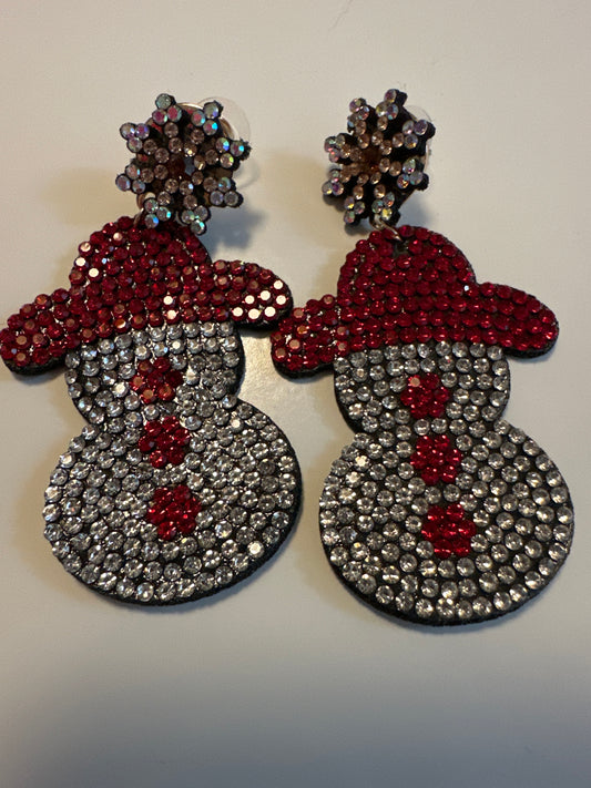 APG 16 Blinged Out Snowperson Earrings