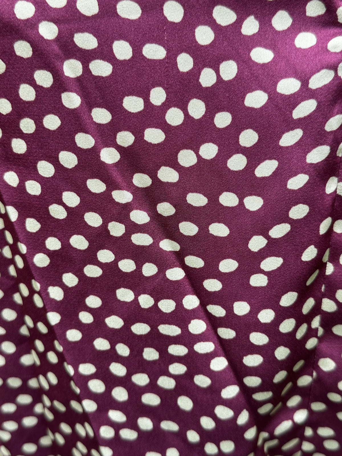 Lina Polka Dot Bubble Hem Top - Rich Eggplant