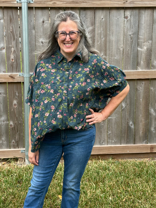 Anne oversized floral top