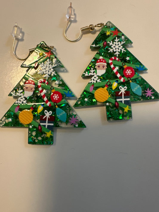 APG 13 - Acrylic Christmas Tree Earrings