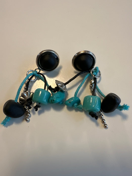 LAF 9 Turquoise and Black Earrings