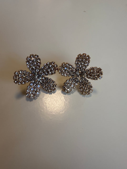 ATG 1 Rhinestone Flower Earrings