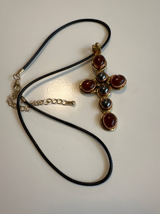LAF 3 Small beaded cross necklace