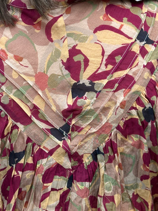 Aria Long Sleeve Oversized Floral Button-Down Blouse