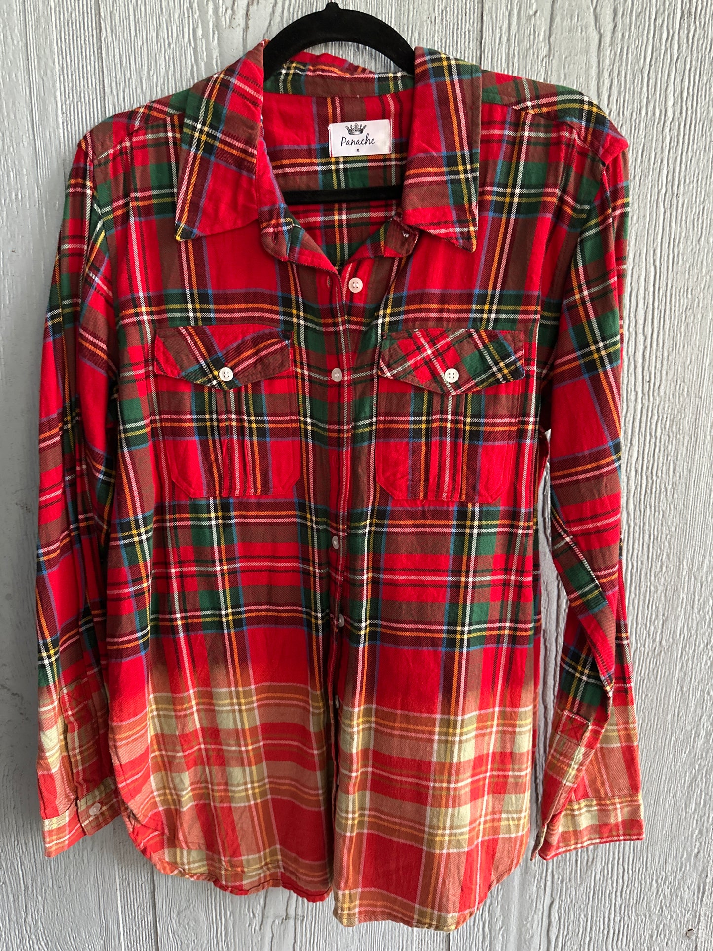 Eve Christmas Plaid Dip Dye Flannel